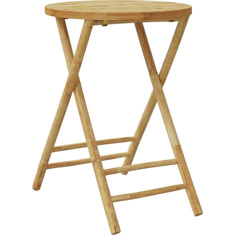 Table de jardin pliable Ø55x75 bambou (1/5)