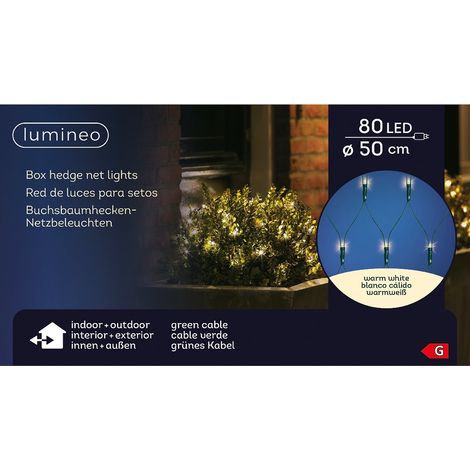 Lumineo LED Buchsbaumkugelnetz grün Ø 50 cm 80 Lichter - warmweiß (1/5)