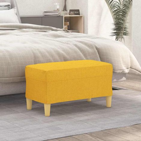 vidaXL Banc Jaune clair 70x35x41 cm Tissu (1/5)
