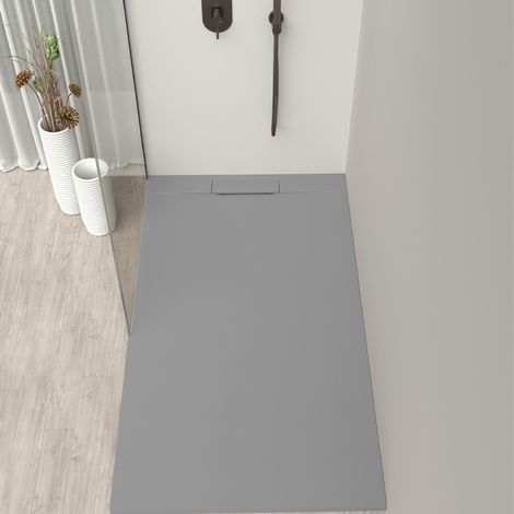 SIENA - Receveur de douche 100x70cm Gris - Antidérapant - Résistant & design - Disponible en plusieurs dimensions et coloris (1/2)