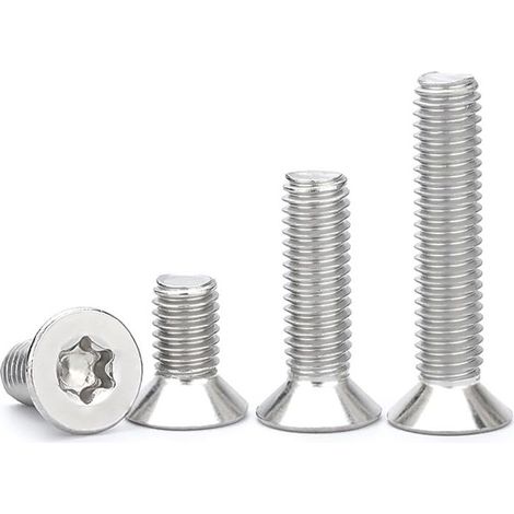 20 Pièces Vis À Tête Fraisée Torx M3 x 8mm Acier Inoxydable A2 V2a À Tête Plate Filetages Métriques Vis Mécaniques Argent (1/5)