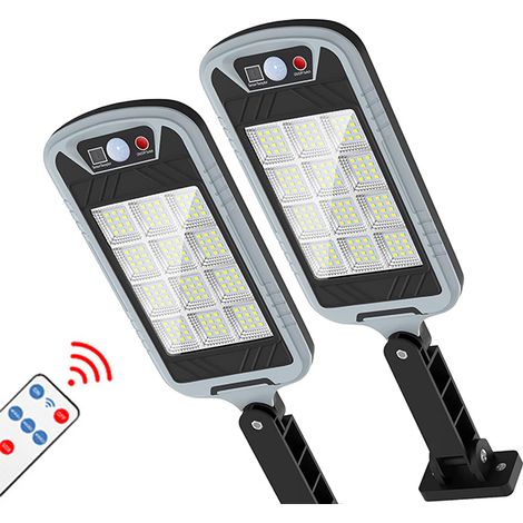 Lumières solaires extérieures avec capteur de mouvement lumière sécurité projecteur solaire étanche IP65 3 Modes blanche 144led (1/5)