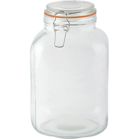 Bocal avec couvercle à rabat 3 L - D 14,3 x H 23,5 cm - Verre - Livraison gratuite (1/5)