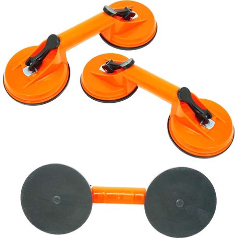 Pack de 2 Ventosas Dobles Ventosas Elevadoras de Vidrio para Levantar cristal, superficies lisas ventosa de 115MM 70 KG por unidad (1/5)