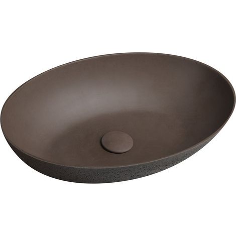 Sapho Formigo - Lavabo pour plan de travail 60x40 cm, sans trop-plein, sans trou pour robinet, mat brun foncé FG215 (1/4)