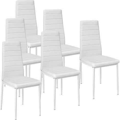 Lot de 6 Chaises en Cuir Artificiel—Chaises Salle à Manger avec Pied Métal, Chaise de Cuisine Confortable Pour Cuisine (1/5)