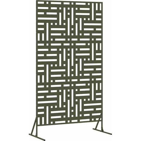Paravent vert olive, 100 x 50 x 180 cm, acier.