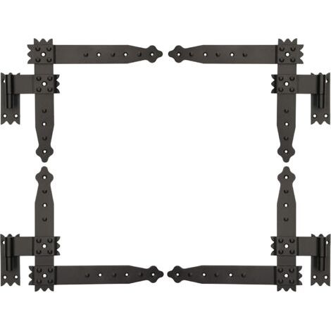 Charnière équerre - 250x230 mm - Acier noir - Volets, portails (1/5)