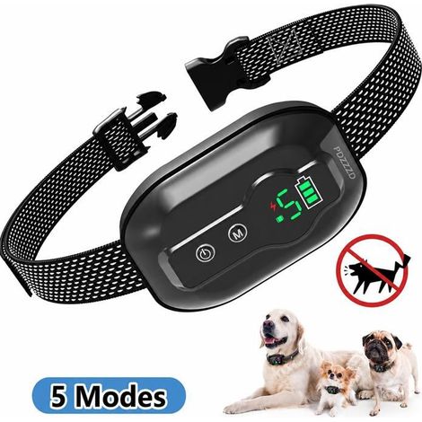 Collier anti-aboiement PDZZZD – 3 modes son, vibration, impulsion – IP67, USB rechargeable – Toutes tailles (1/5)