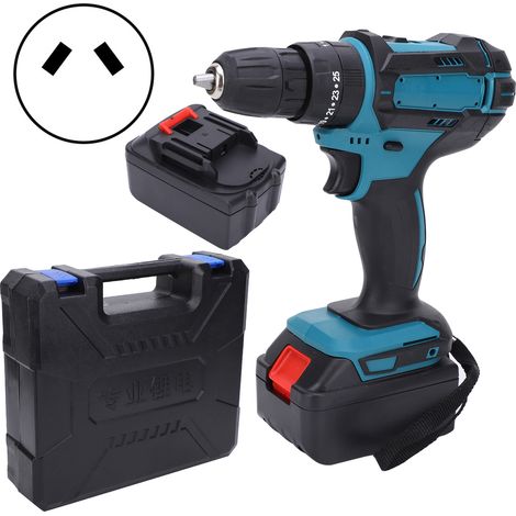 Perceuse visseuse sans fil à batterie lithium, outil rotatif sans balai pour perçage et vissage, mandrin à clé, prise UE 110-240V, poignée ergonomique (1/5)