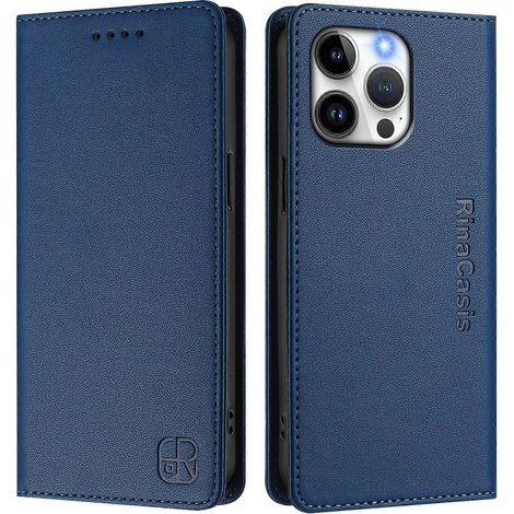 Compatible pour iPhone 15 Pro Max Étui en cuir RINACASIS RC01 Housse de téléphone avec support de portefeuille RFID (1/5)