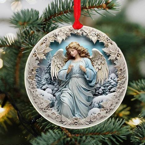 Décorations de Noël : Ange en bois à suspendre, ornements à suspendre, cadeaux de Noël, décorations pour sapin de Noël, décorations pour voiture, boules de Noël (1/5)