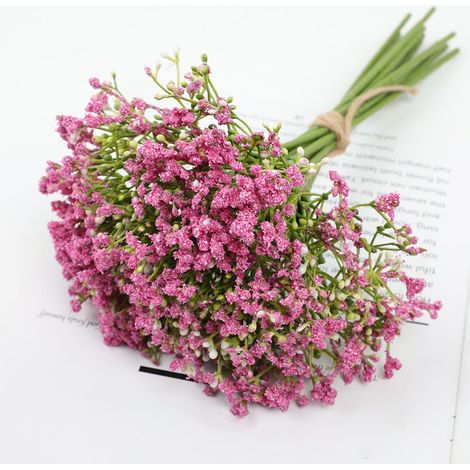 Fleurs artificielles, 12 branches de gypsophile artificielle, en vrac, aspect réaliste pour compositions florales de mariage et de fête.
