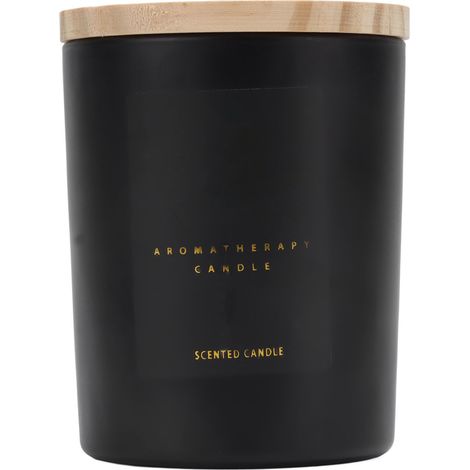 Bougie Parfumée Odeur Agréable Sans Fumée Verre Givré avec Couvercle en Bois pour Maison Salle de Bain Bureau Lot de 1 (1/5)