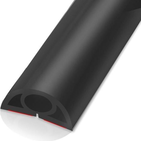1m Passe Câble Sol Protège-câbles De Sol, 2 Cm De Largeur Cache-câble De Plancher Facile À Installer, Passage Câble Plancher en PVC (Black) (1/5)