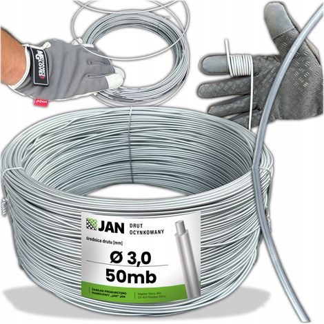 Fil de tension galvanisé pour vergers 3.0 pour grillage de clôture 50 m