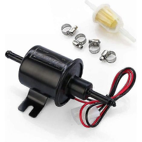 12-V-Kraftstoffpumpe, Universal-Elektropumpe, HEP-02A, Inline-Pumpe, Hochdruck 3–6 psi, Schraubanschluss, Schwarz, Niederdruck (1/5)