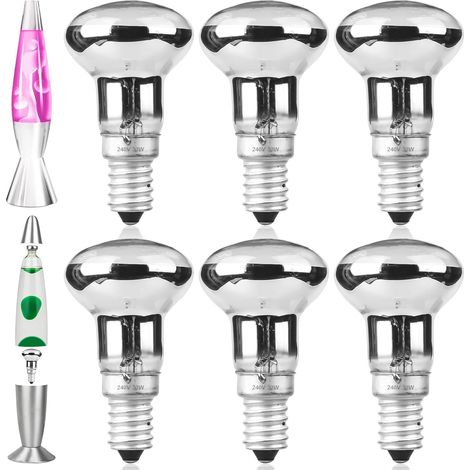 Lot de 6 Ampoule R39 E14 25W Blanc Chaud 400lm Pour Lampe à Lave et Décoration (1/5)