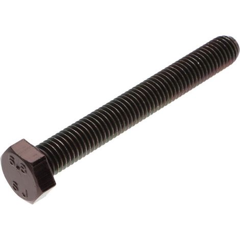 Vis métaux Tête hexagonale TH M8X80 Classe 6.8 Acier zingué noir-1 pièce