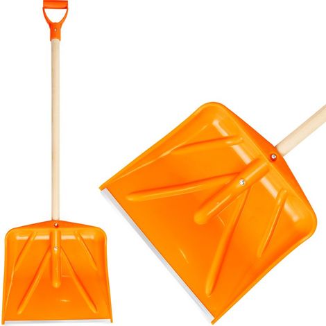 Schneeschieber BISHORN, PREMIUM, 450x415x1350 mm, Schneeschaufel, Schneeräumer, Holzstiel, Farbmix, DEMONTIERT (1/5)