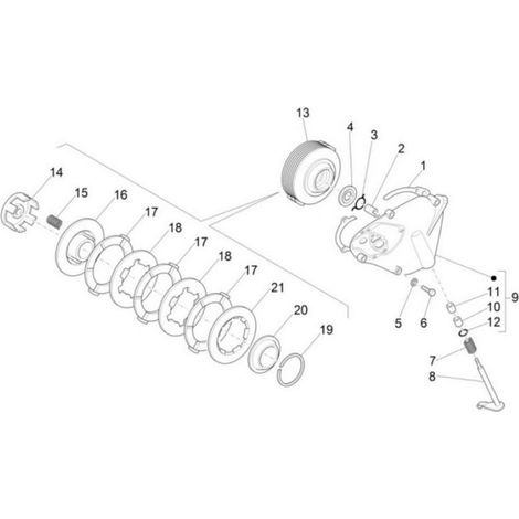 Pièce moteur diverse RMS pour scooter Piaggio 50 Vespa 286018 (1/4)