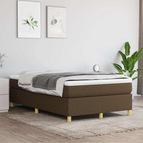 Sommier à ressorts de lit - Sommier pour Adulte et Enfant - Marron foncé 120x200 cm Tissu BV371654 - BonneVie (1/5)