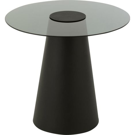 Table d'Appoint en Verre "Flat Cap" 60cm Noir (1/5)