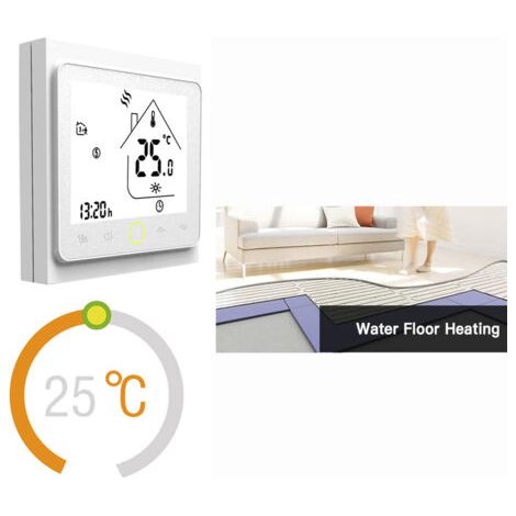 Thermostat intelligent pour chauffage au sol avec écran tactile rétroéclairé, précision de 0,5 °C, compatible avec Alexa et Google Home. BHT-002-GA (1/5)