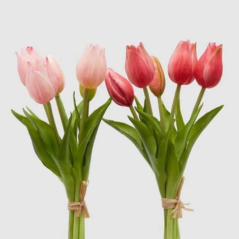 EDG BOUQUET TULIPANI OLIS ARTIFICIALE H26CM DUE TONI DI ROSA ASSORTITO, CASA, ACCESSORI DECORATIVI, FIORI ARTIFICIALI (1/4)