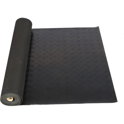 Tapis de protection en caoutchouc au mètre,100x500 cm,Tapis de protection de sol antidérapant en caoutchouc,Revêtement de sol résistant à l'eau,Extrêmement résistant,Épaisseur : 3 mm,Noir (1/5)