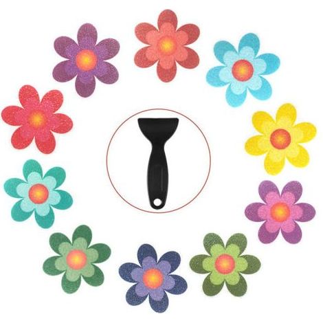 20 autocollants antidérapants pour fond de baignoire et de douche, avec raclettes haute qualité (1/5)