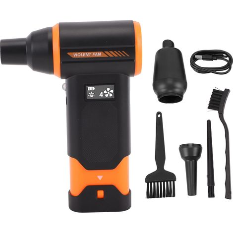 Ortviai Souffleur Électrique Sans Fil 4 Vitesses, 130 000 tr/min, Aspirateur et Souffleur Turbo pour Voiture, Maison, Extérieur