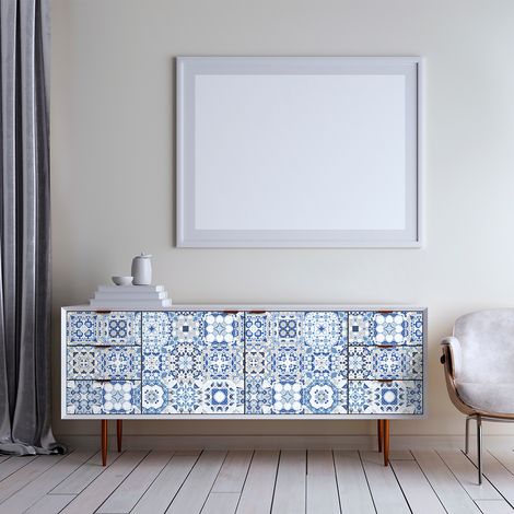 Sticker Mural Carrelage adhésif Cuisine Salle de Bain - 30 STICKERS CARRELAGES MEUBLE GACIOT - 30stickers10x10cm (1/5)
