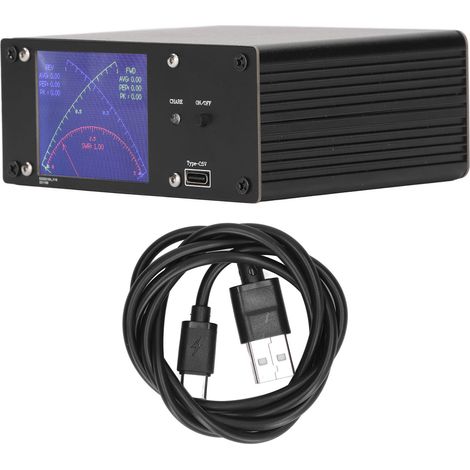 Compteur de puissance à ondes courtes 1 mW-1 kW 0,4-60 MHz SWR PWR Écran tactile 2,4 pouces Ondes courtes numériques pour l'industrie (1/5)