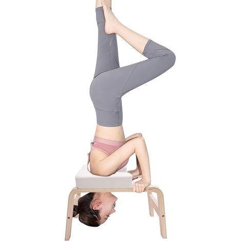 Yoga Headstand Tabouret - Yoga Headstand Bench - Yoga Headstand Chair for Home - Yoga Chair Headstand - Headstand Chair - Inversion Chair - Wood and PU Pads