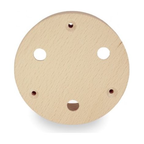 Rosace en bois à peindre pour plafond : 3 passages de câble, élégance naturelle - qualité et design