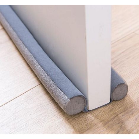 Coupe-vent pour porte double - Bloque-courant de 93 cm pour bas de porte - Résistant au bruit et aux odeurs - Économie d'énergie (marron/gris) (1/5)