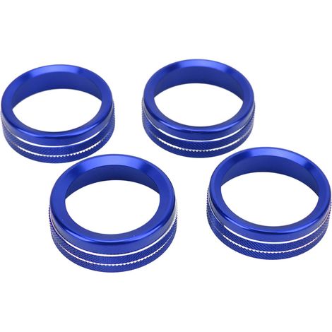 Lot de 4 caches de boutons de console centrale en alliage d'aluminium élégant et antirouille, pour Tacoma 2016-2022 (bleu). (1/5)