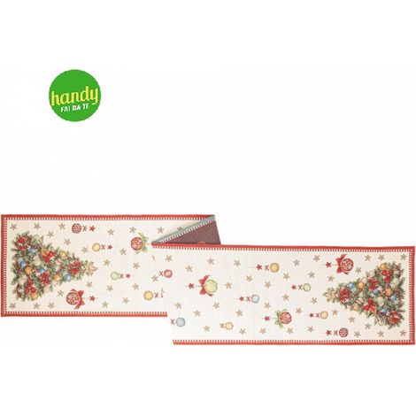 Runner Mabel Bizzotto Bianco con Albero 183 x 33 cm