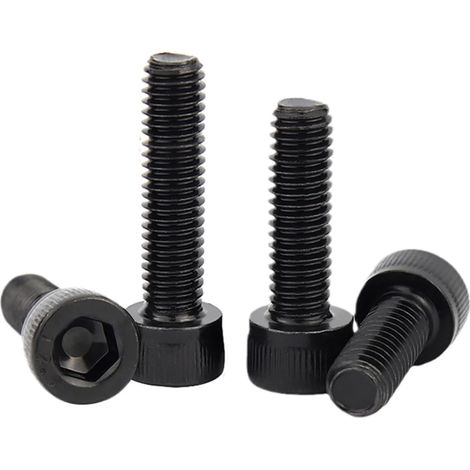 50 vis à tête hexagonale M1.6 M2, longueur 2–35 mm, avec capuchon hexagonal interne, noires, acier