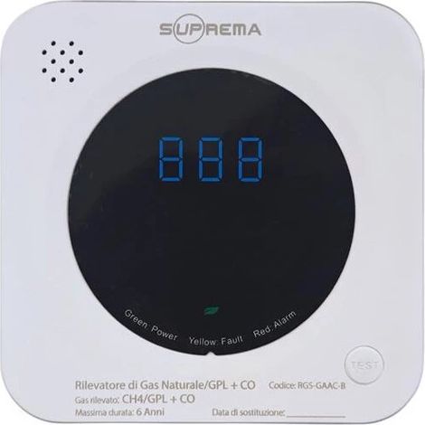 rilevatore di gas naturale e gpl con contatto per gestione chiusura valvola del gas