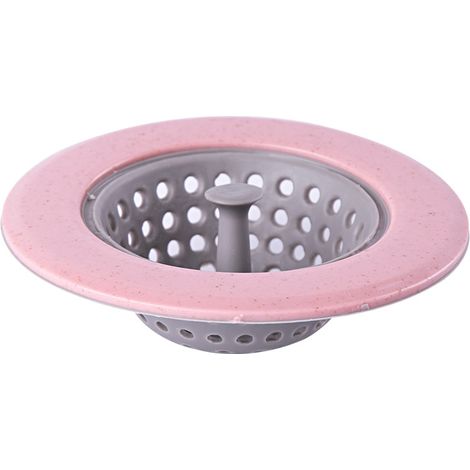 Zweiteiliges Spülbeckensieb (rosa) – 11 x 11 x 3,5 cm (1/4)
