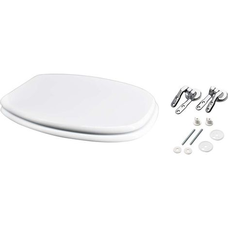 Sedile WC Bianco Lucido in MDF 38x51/53,5 cm Regolabile (1/4)