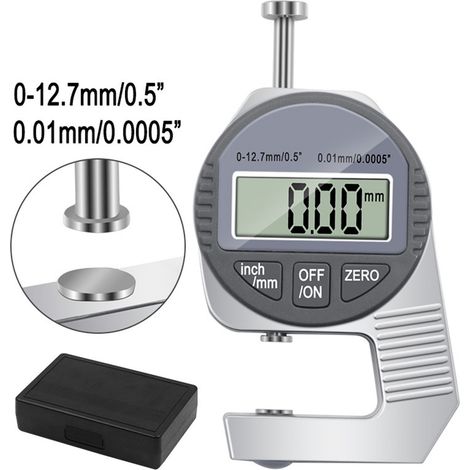 Dickenmessgerät 0-12,7 mm, elektronisches Mini-Dickenmessgerät, Taschendickenmessgerät mit Digitalanzeige, digitales Dickenmessgerät (1/5)