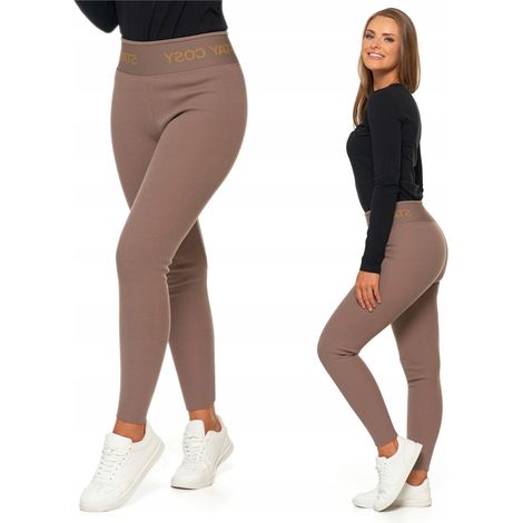 Leggings ajustados de cintura alta acanalados y con aislamiento térmico para mujer, marca Moraj, talla S/M (1/5)