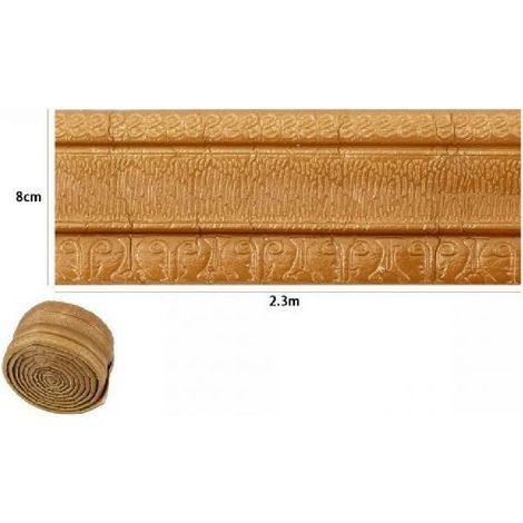 TRADE SHOP - Rotolo Carta Adesiva Per Parati Mobili Greca Stampa 3d Bronzo 8cm X 2.3mt 69223 -