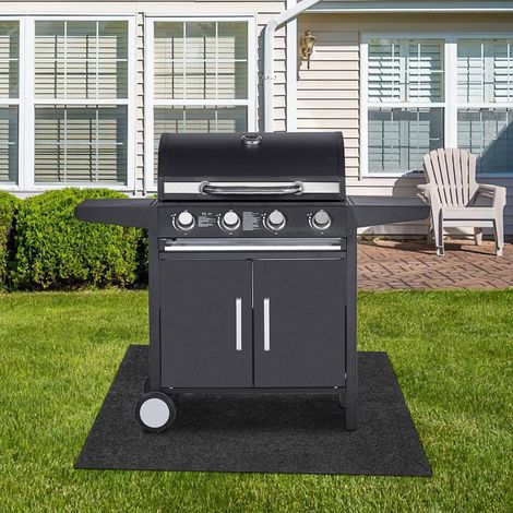Jiubiaz Tapis de barbecue 90x120 cm, protection de sol antidérapante, résistant à l’huile et déperlant, pour grill, terrasse et jardin