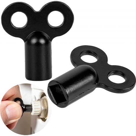 2 Clés Purge Noires 5mm Carré pour Radiateurs Chauffage (1/5)