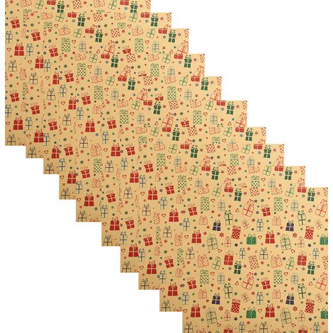 10 boîtes cadeaux de Noël en papier kraft avec couvercles pour emballer les vêtements volumineux (tailles assorties pour emballer peignoirs, pulls, manteaux, chemises et vêtements, cadeaux de Noël)..