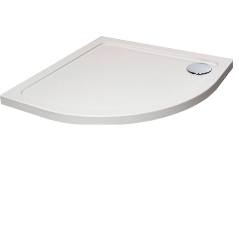 White Quadrant Stone Slip Resistant Shower Tray with Corner Waste Position - 800 x 800mm - Balterley (1/4)